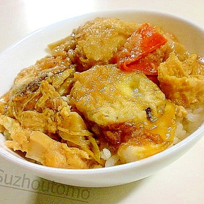 残り物で【天婦羅玉子丼】